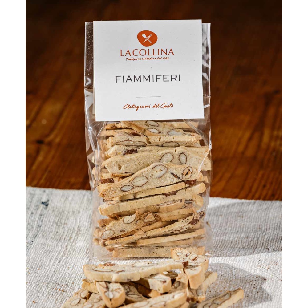 LA COLLINA-FIAMMIFERI BISCOTTI ARTIGIANALI RIPIENI DI MANDORLE 220 GR.