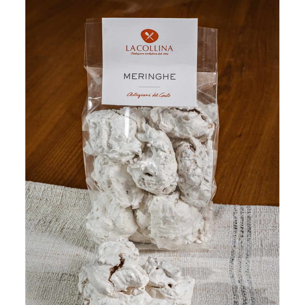 LA COLLINA-MERINGHE ARTIGIANALI CON MANDORLE 190 GR