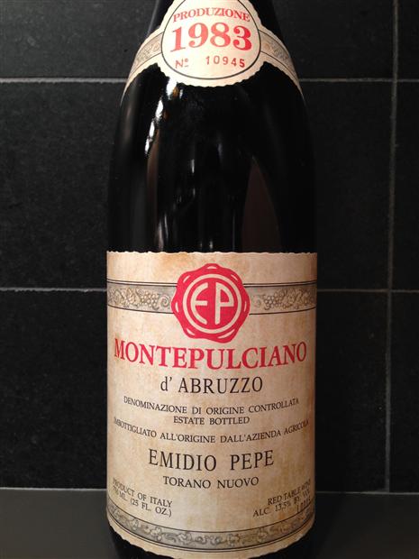"Emidio Pepe" Montepulciano annata 1983